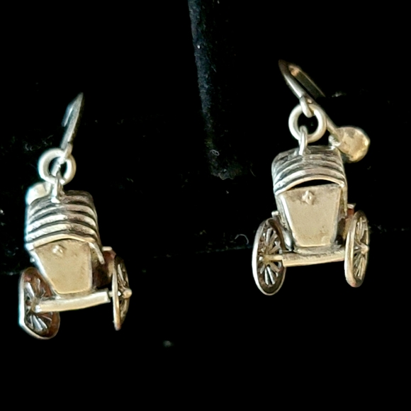 Antique Silver Rickshaw Earrings - Picture 11 of 12